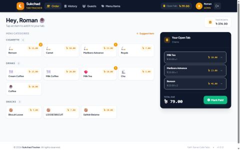 Screenshot of Sukchad Tracker
