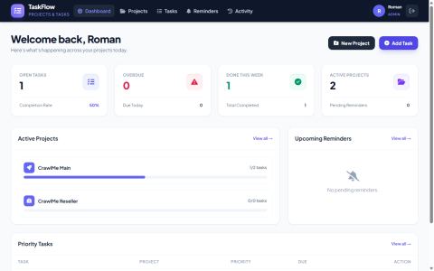 Screenshot of TaskFlow